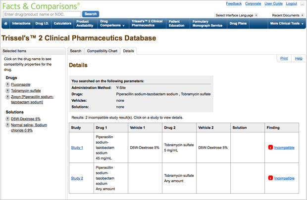 Facts & Comparisons User Academy - Trissels IV Compatibility Databases ...